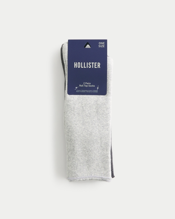 Roll Top Socks 2-Pack, Heather Gray - Dark Gray view 2