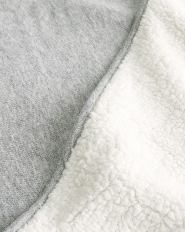Hollister Feel Good Sherpa & Fleece Blanket, Heather Gray view 2