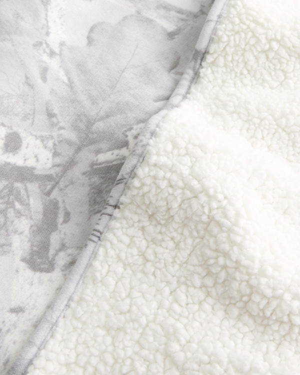 Hollister Feel Good Sherpa & Fleece Blanket, Cream Camo view 2