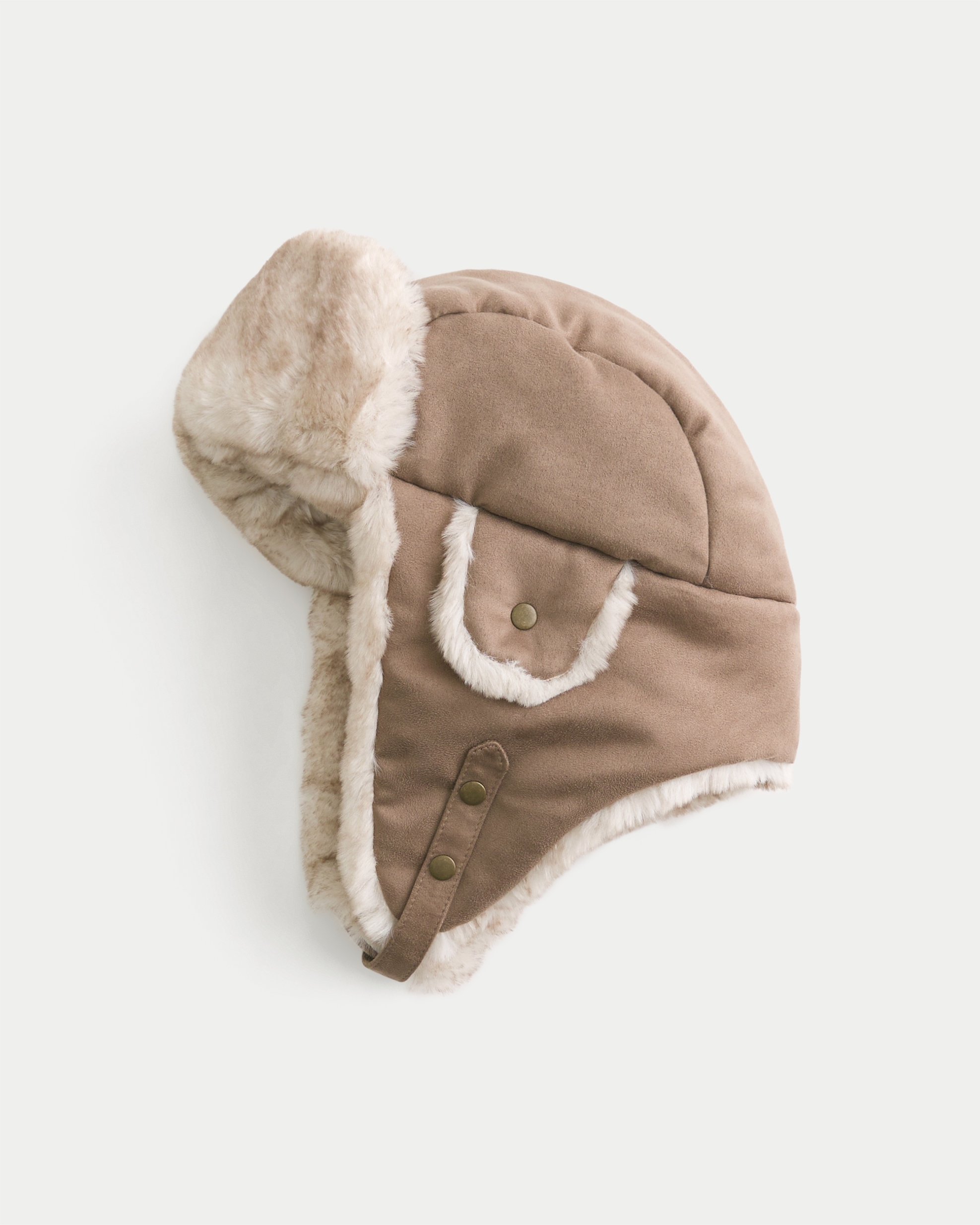 Faux Fur-Lined Trapper Hat