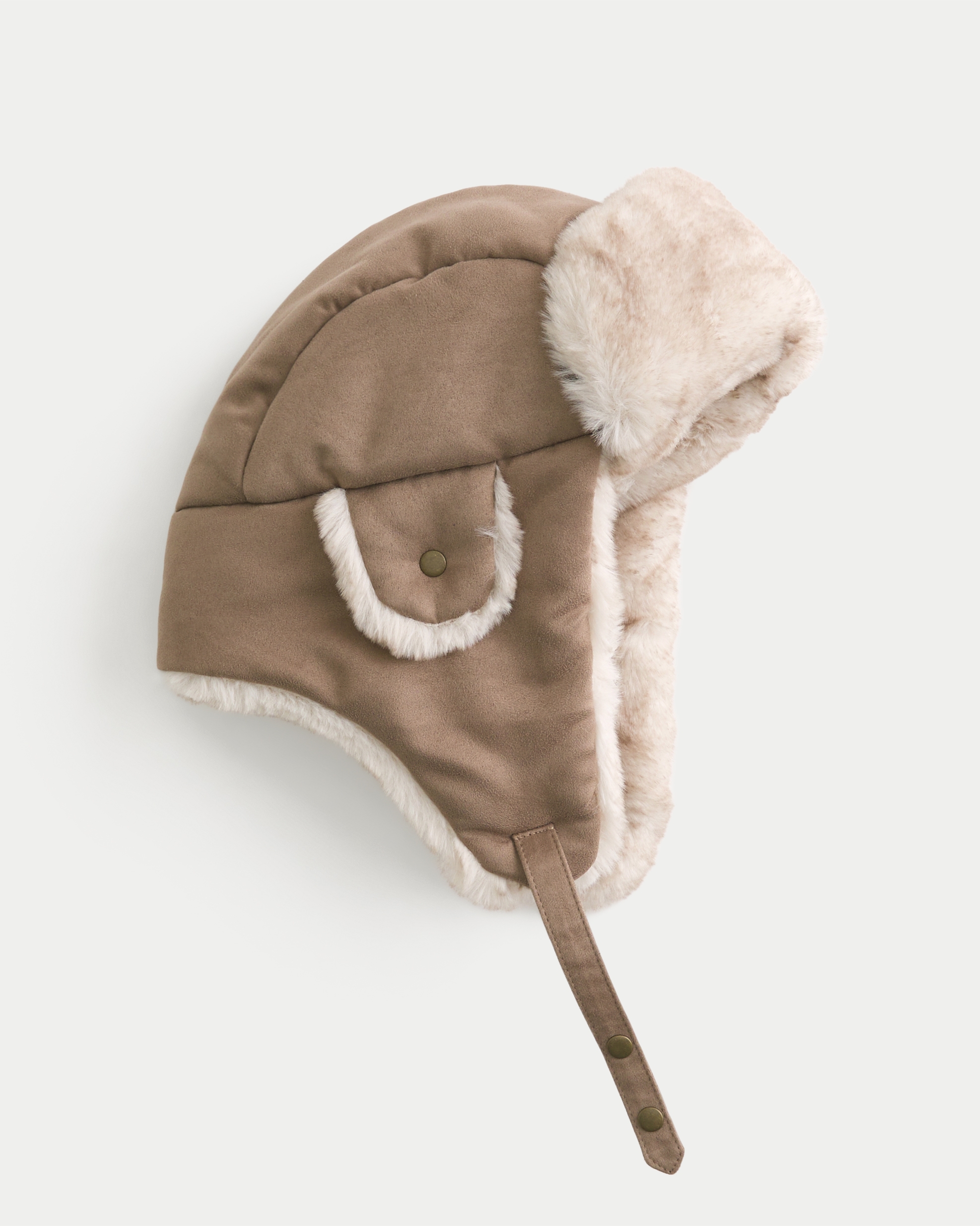 Faux Fur-Lined Trapper Hat