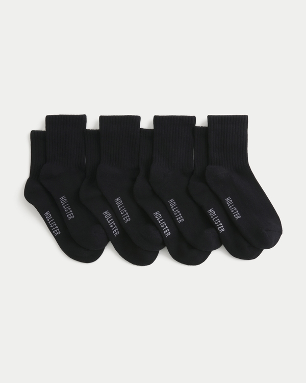 Quarter Crew Socks 4-Pack, Black view 2
