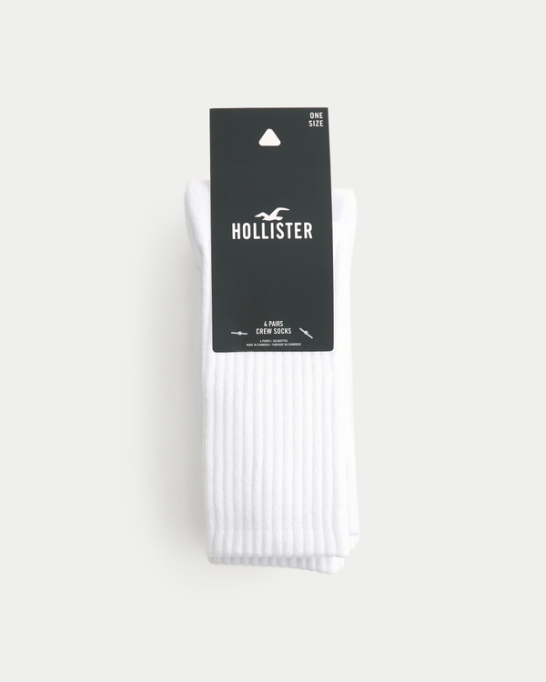 Crew Socks 4-Pack, White view 1