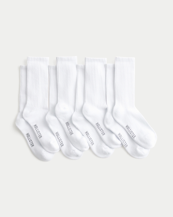 Crew Socks 4-Pack, White view 2