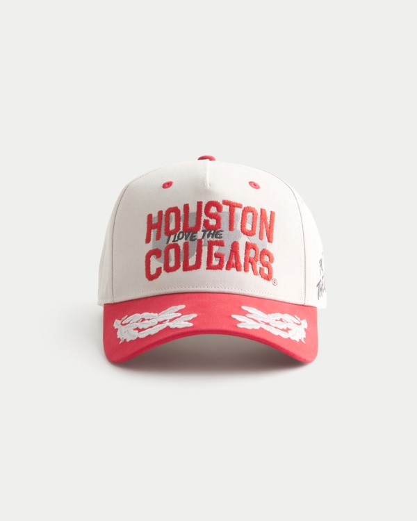 University of Houston Cougars Graphic Baseball Hat, Washed Red view 1