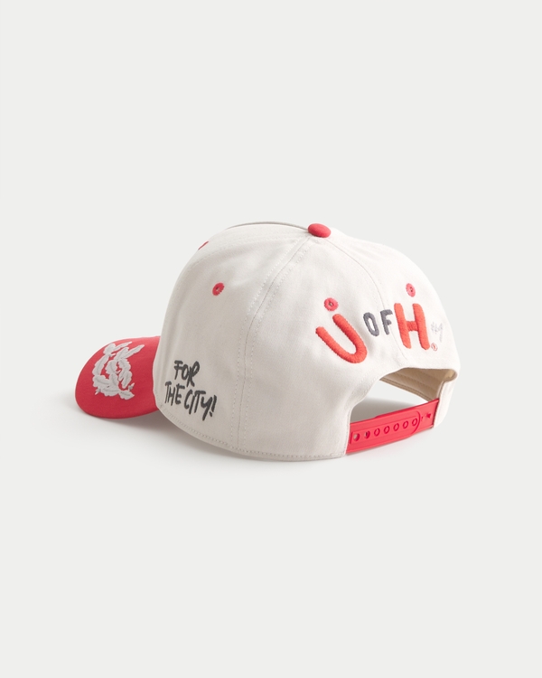 University of Houston Cougars Graphic Baseball Hat, Washed Red view 2