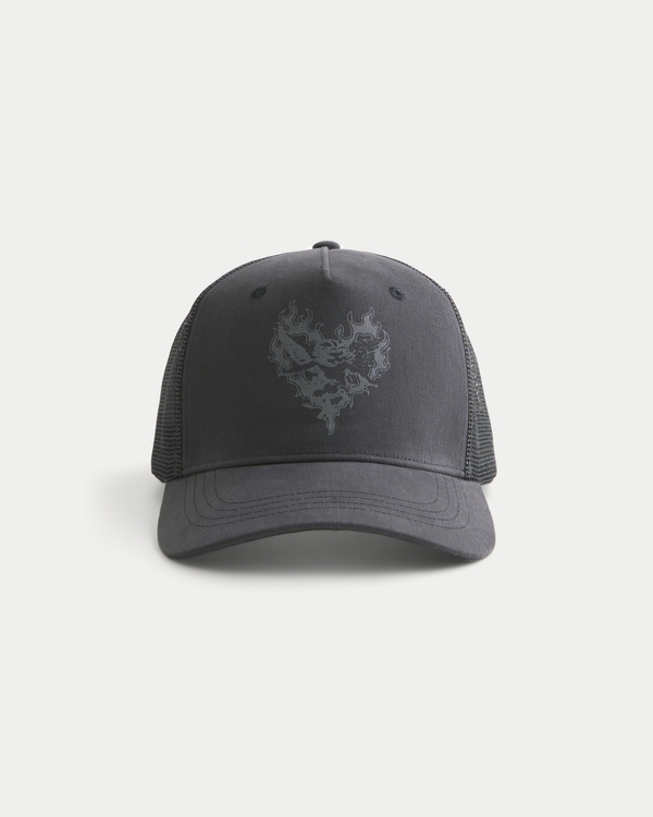 Love Always Graphic Trucker Hat, Faded Black view 1