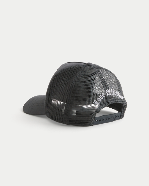 Love Always Graphic Trucker Hat, Faded Black view 2
