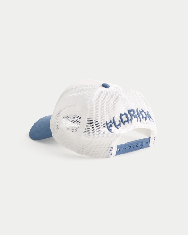 Key West Florida Graphic Trucker Hat, Blue view 2