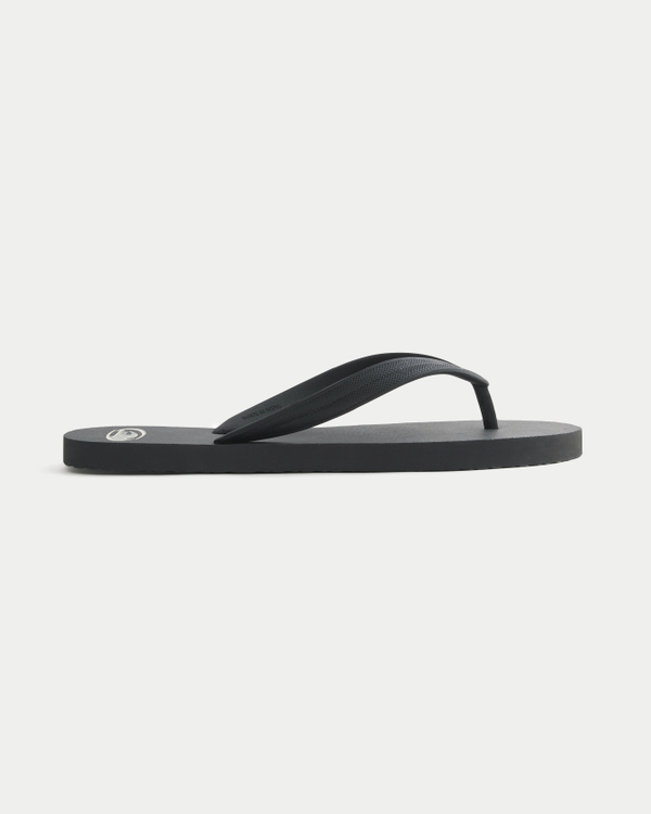 Rubber Flip Flops, Black view 1