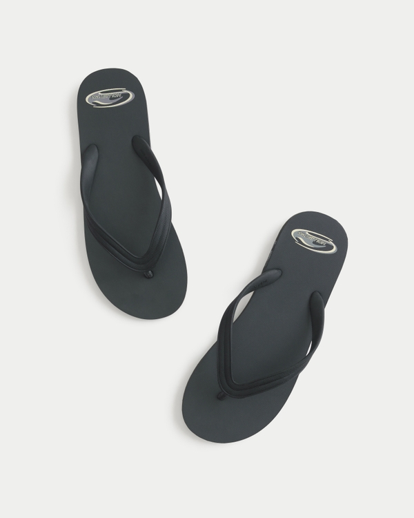 Rubber Flip Flops, Black view 2