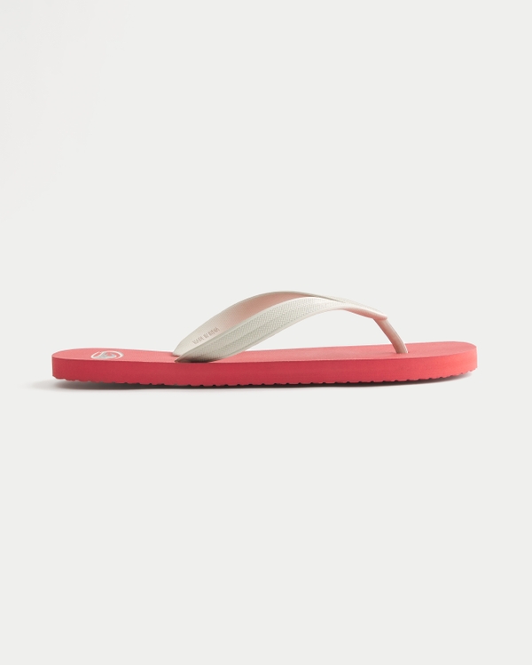 Rubber Flip Flops, Red view 1