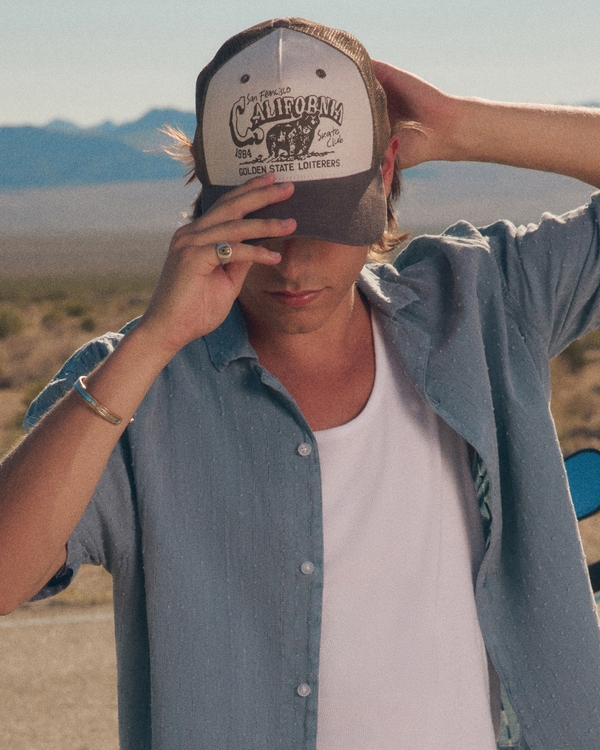 California Graphic Trucker Hat, Brown view 1