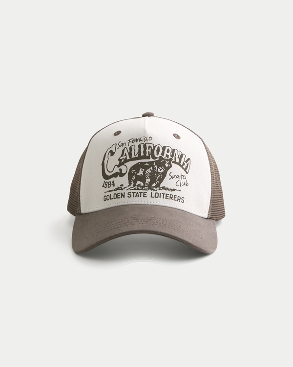 California Graphic Trucker Hat, Brown view 2
