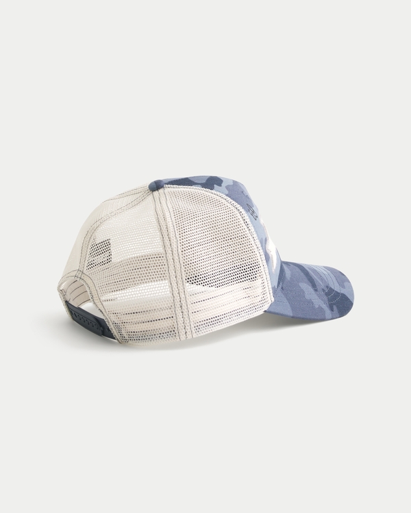 No Fear Graphic Trucker Hat, Blue Camo view 2