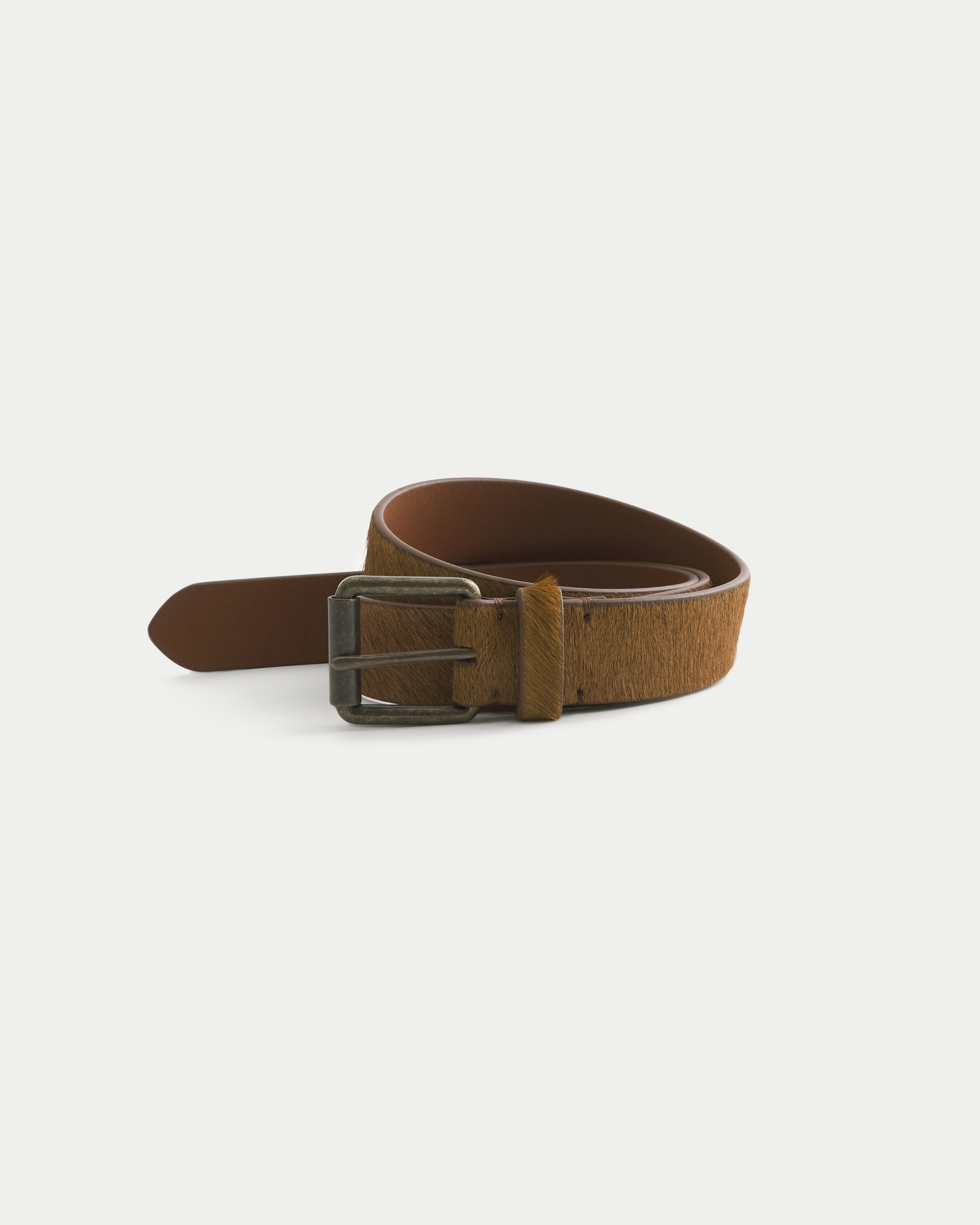 Hair-On-Cowhide Leather Belt