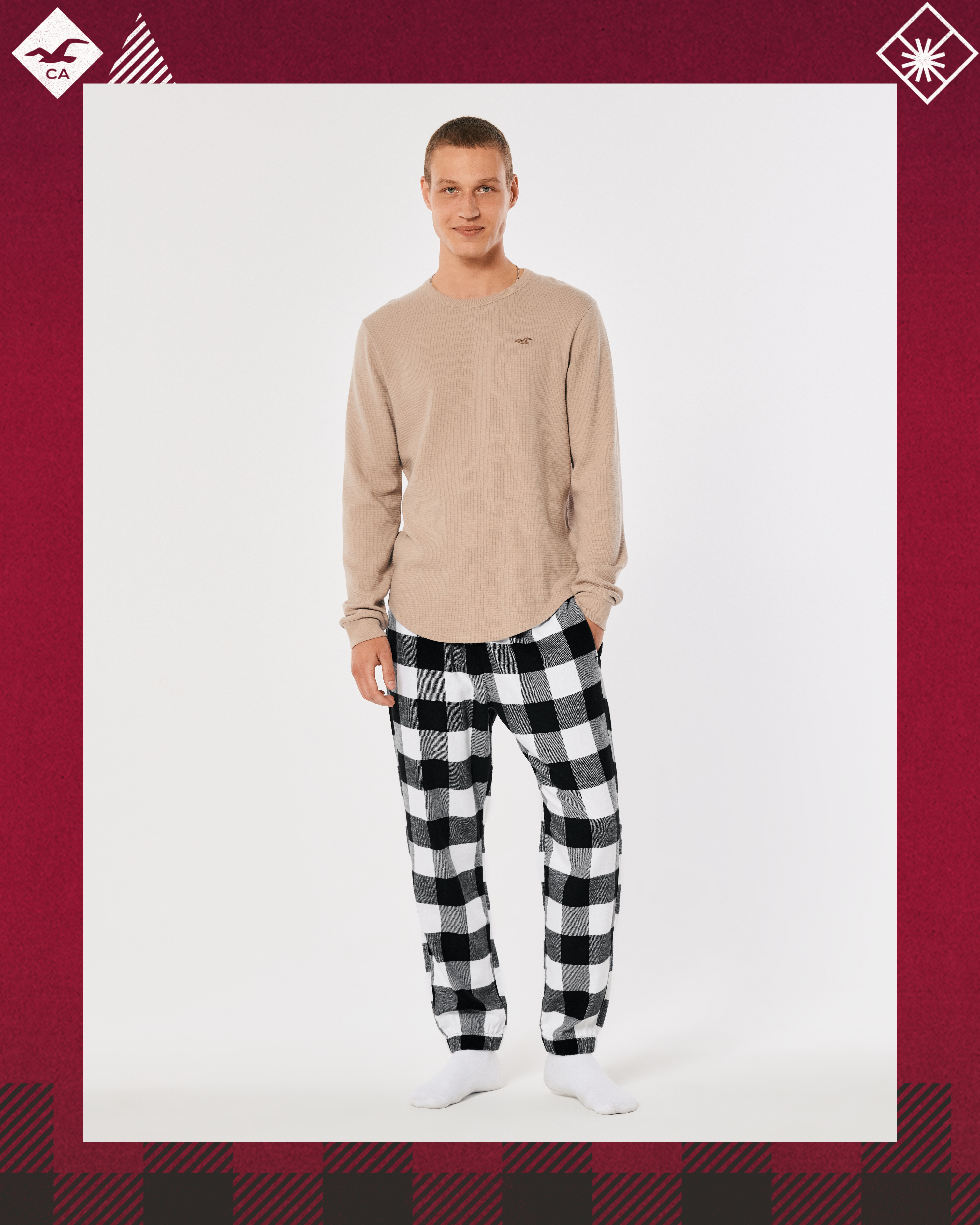 Hollister flannel outlet joggers