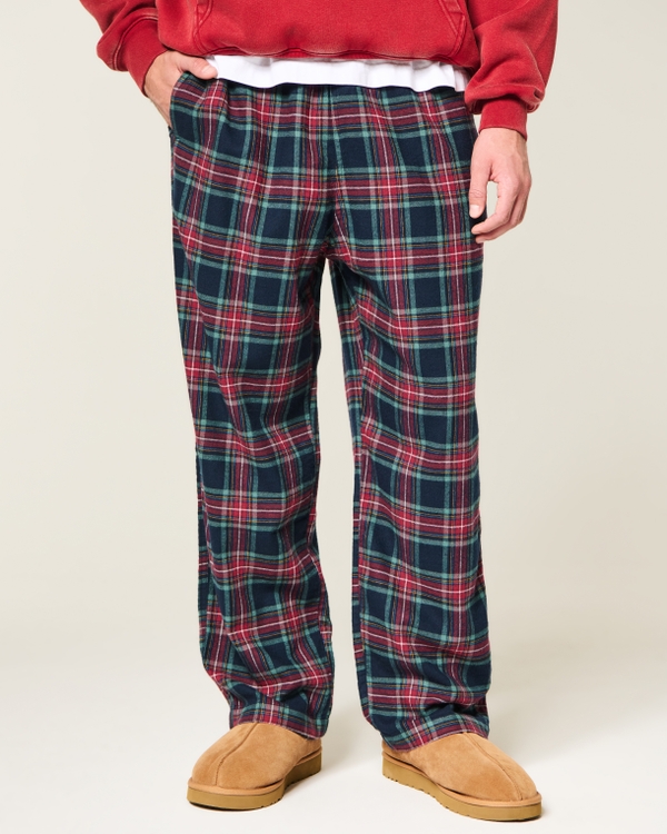 Baggy Flannel Pajama Pants, Black Plaid view 2