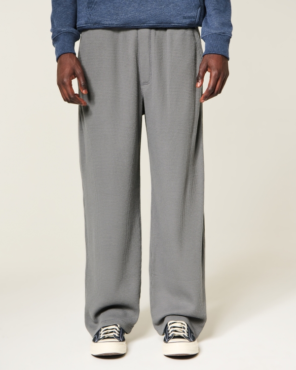 Baggy Thermal Pants, Dark Gray view 2