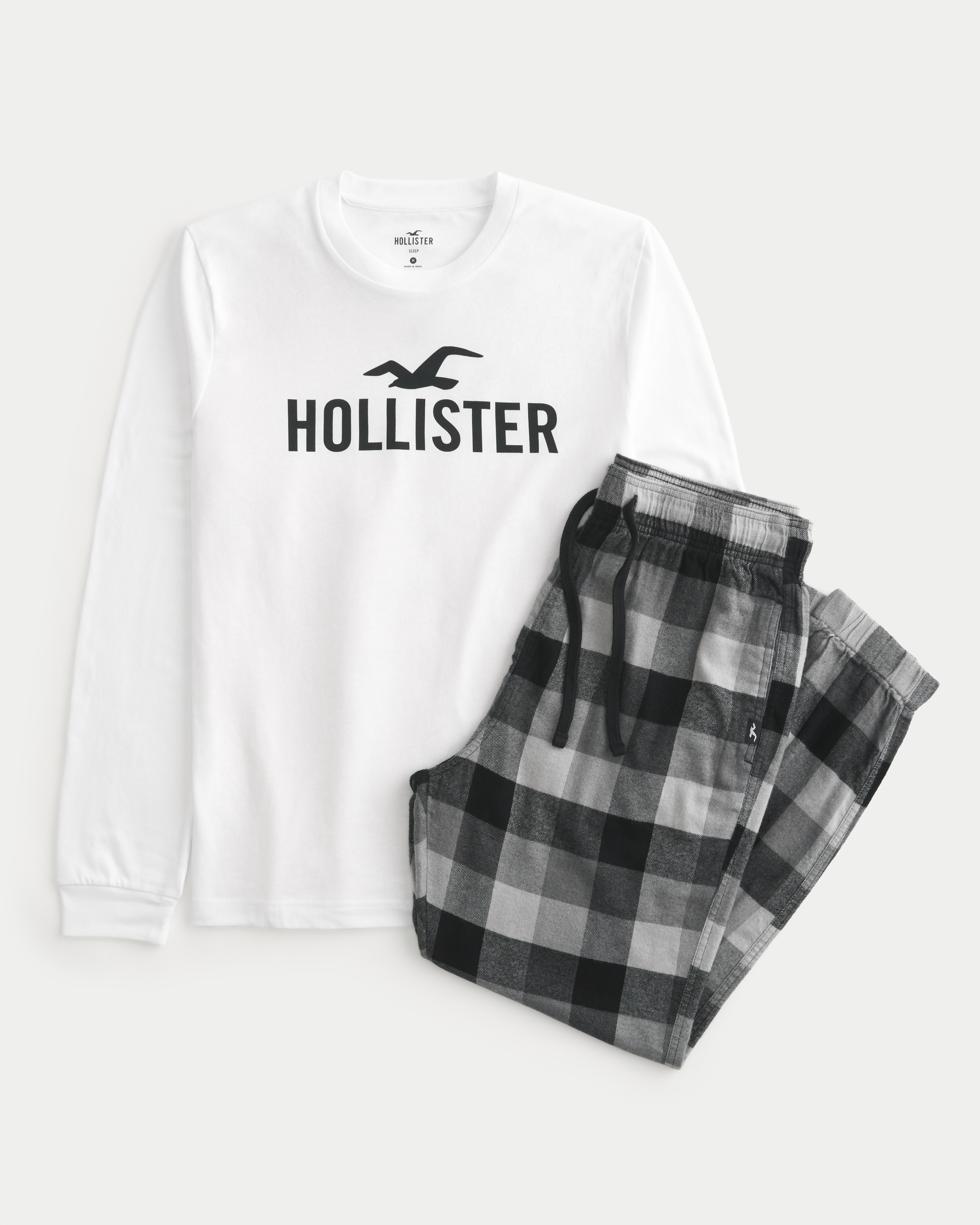 Long-Sleeve Logo Graphic Tee & Pajama Pants Set