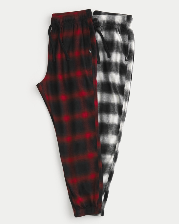 Flannel Pajama Pants 2-Pack, Red Check - Black Check
