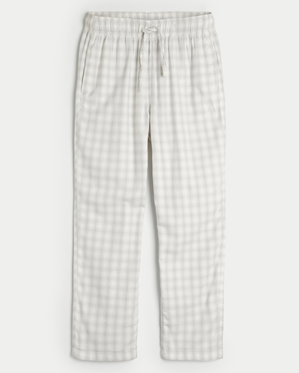 24/7 Pajama Pants, Cream Plaid