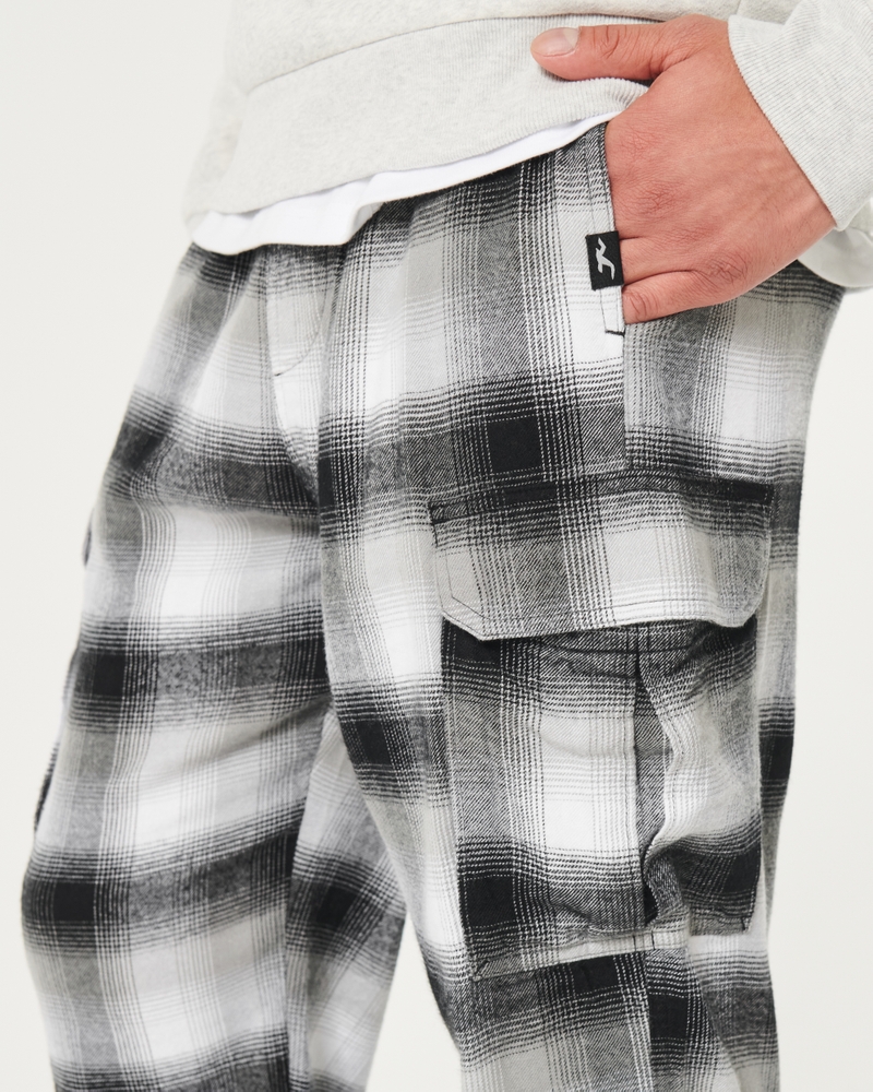 Plaid Cargo Pajama Pants - Smoky grey plaid