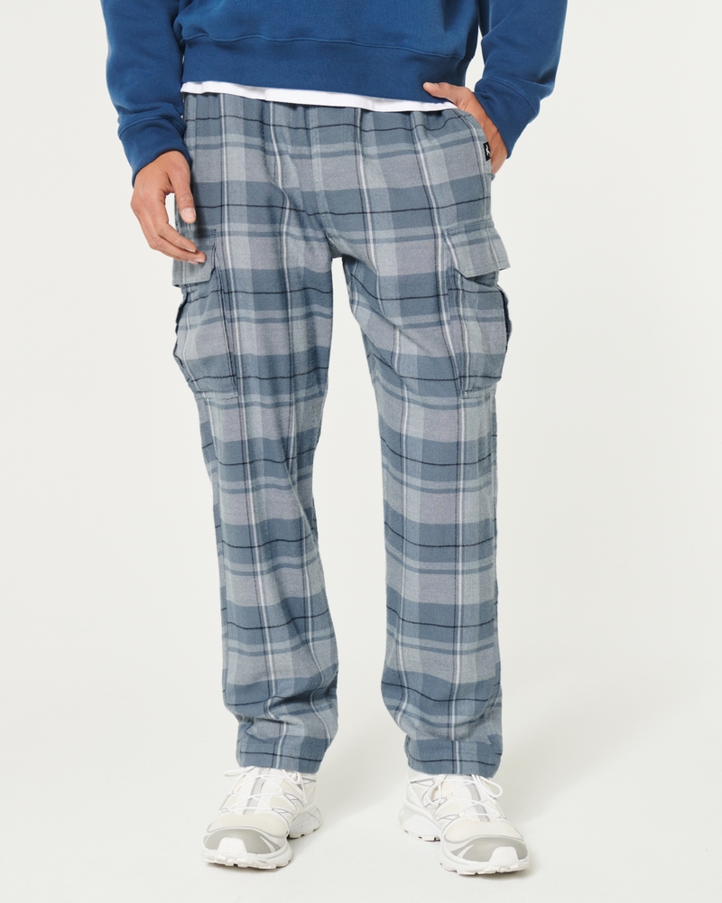 Plaid Cargo Pajama Pants - Smoky grey plaid
