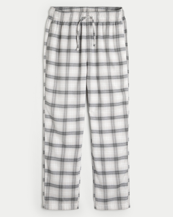 24/7 Straight Flannel Pajama Pants, Gray Plaid