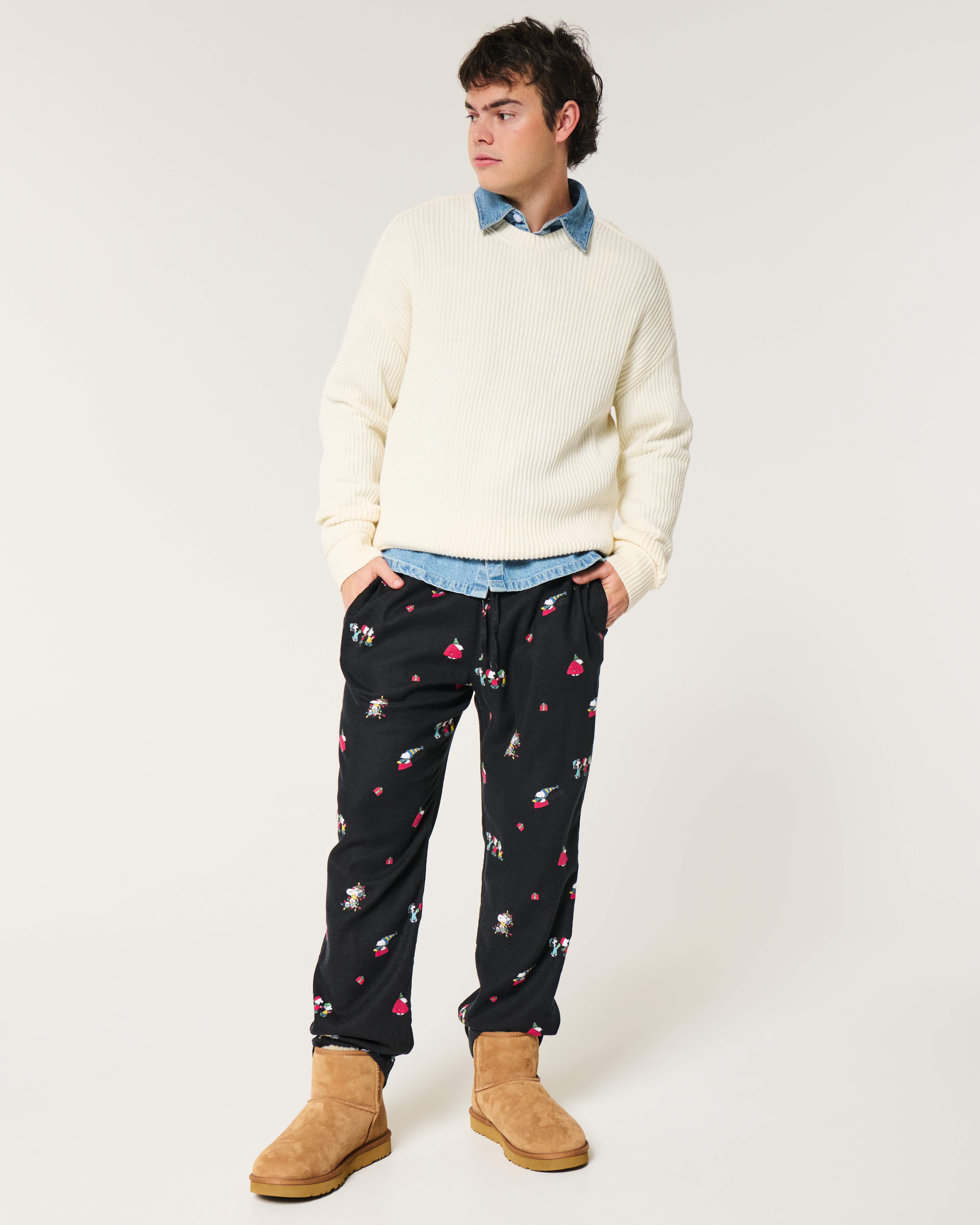 24/7 Snoopy Graphic Flannel Pajama Pants