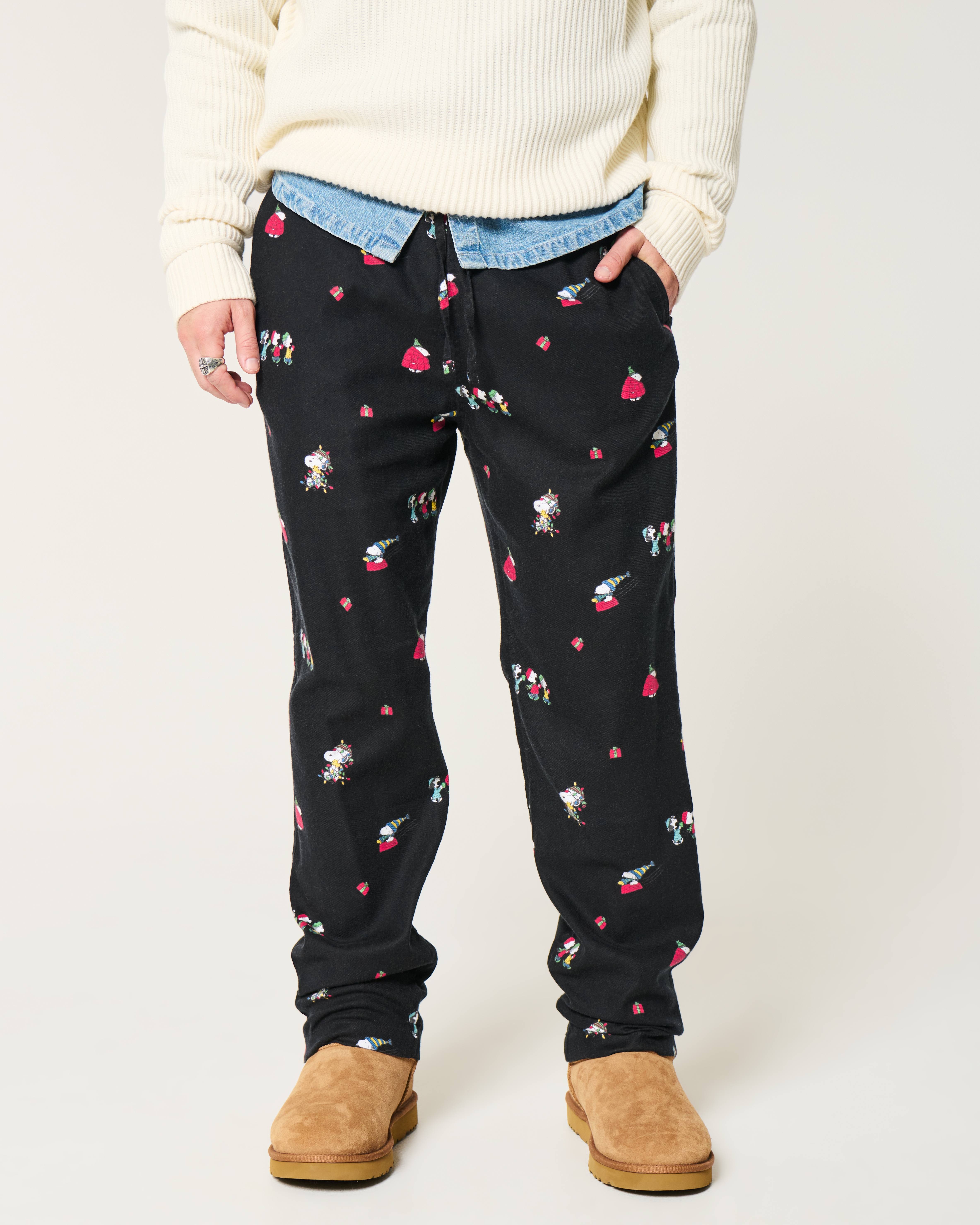 24/7 Snoopy Graphic Flannel Pajama Pants