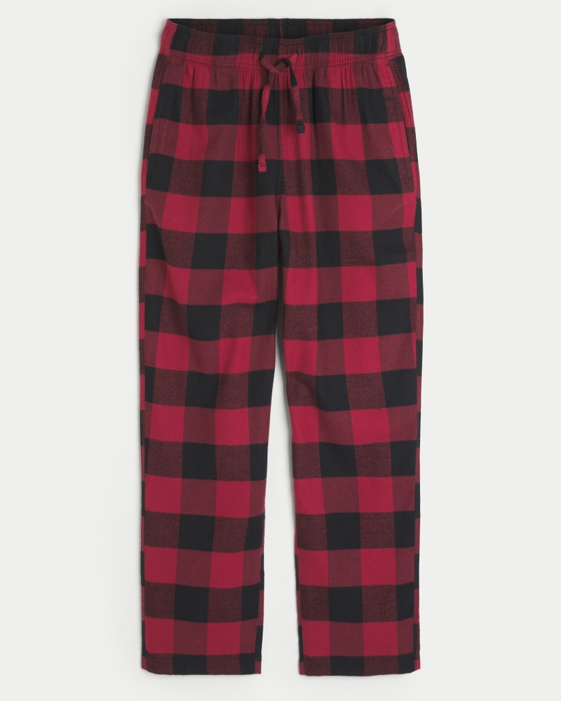 Hollister flannel joggers hotsell