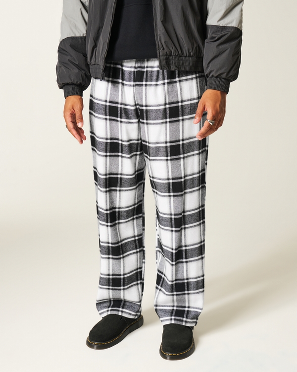 Flannel Pajama Pants, Black Plaid view 2