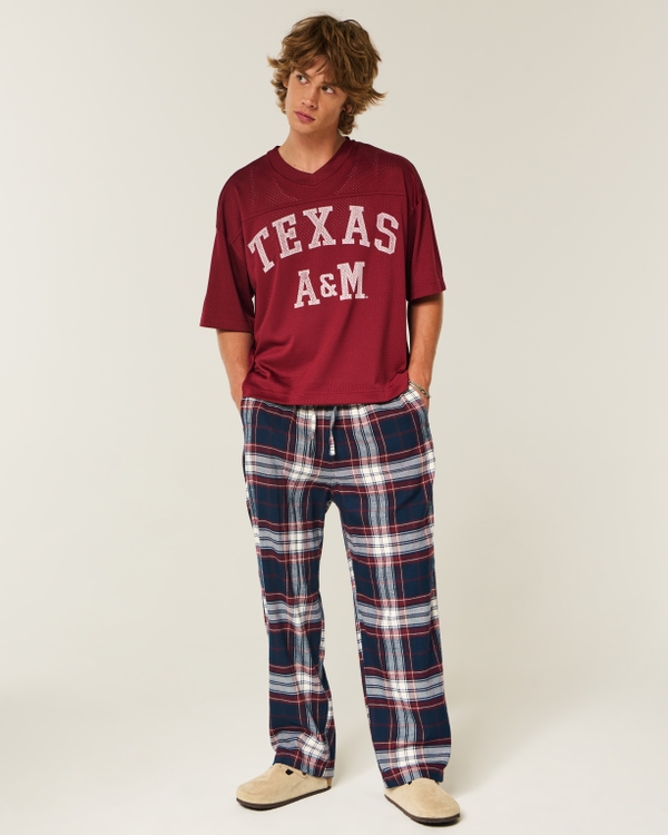 Flannel Pants, Navy Plaid view 1