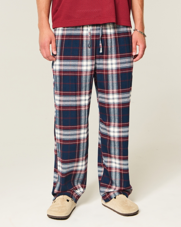 Flannel Pants, Navy Plaid view 2