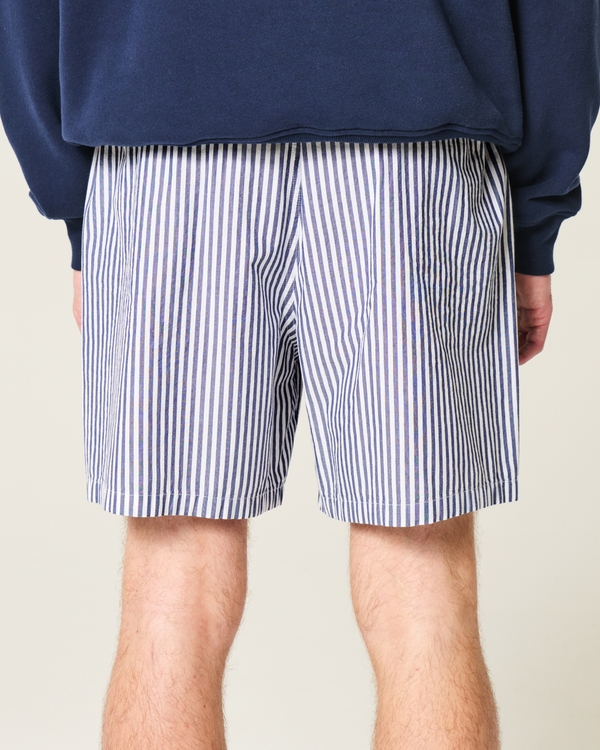 Poplin Sleep Shorts, Navy Stripe view 2