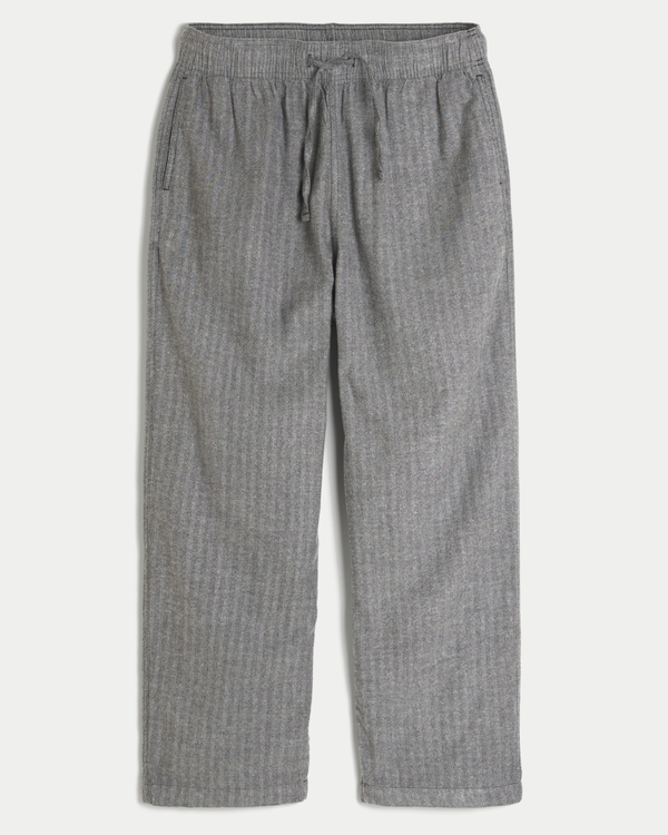 Flannel Pajama Pants, Heather Black view 1