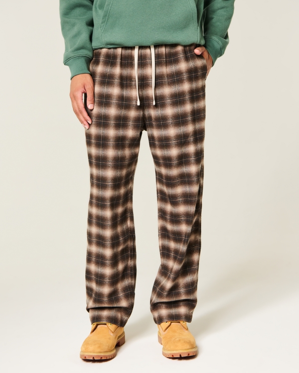 Baggy Flannel Pants, Brown Plaid view 2