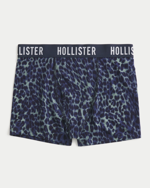 Classic Length Fly-Front Boxer Briefs, Blue Print view 1