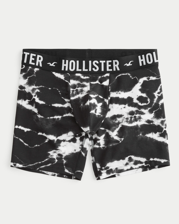 Longer-Length Boxer Briefs, Black And White Tie-dye view 1