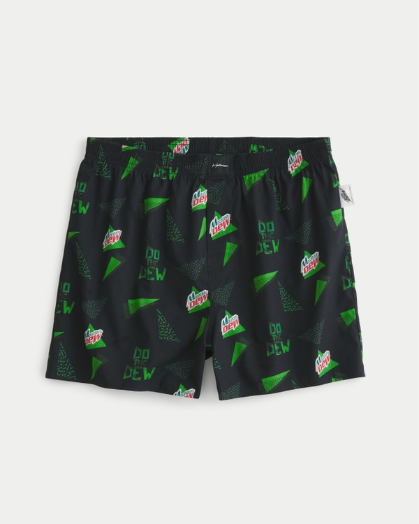 Woven Mountain Dew Graphic Boxers, Black - Mt Dew