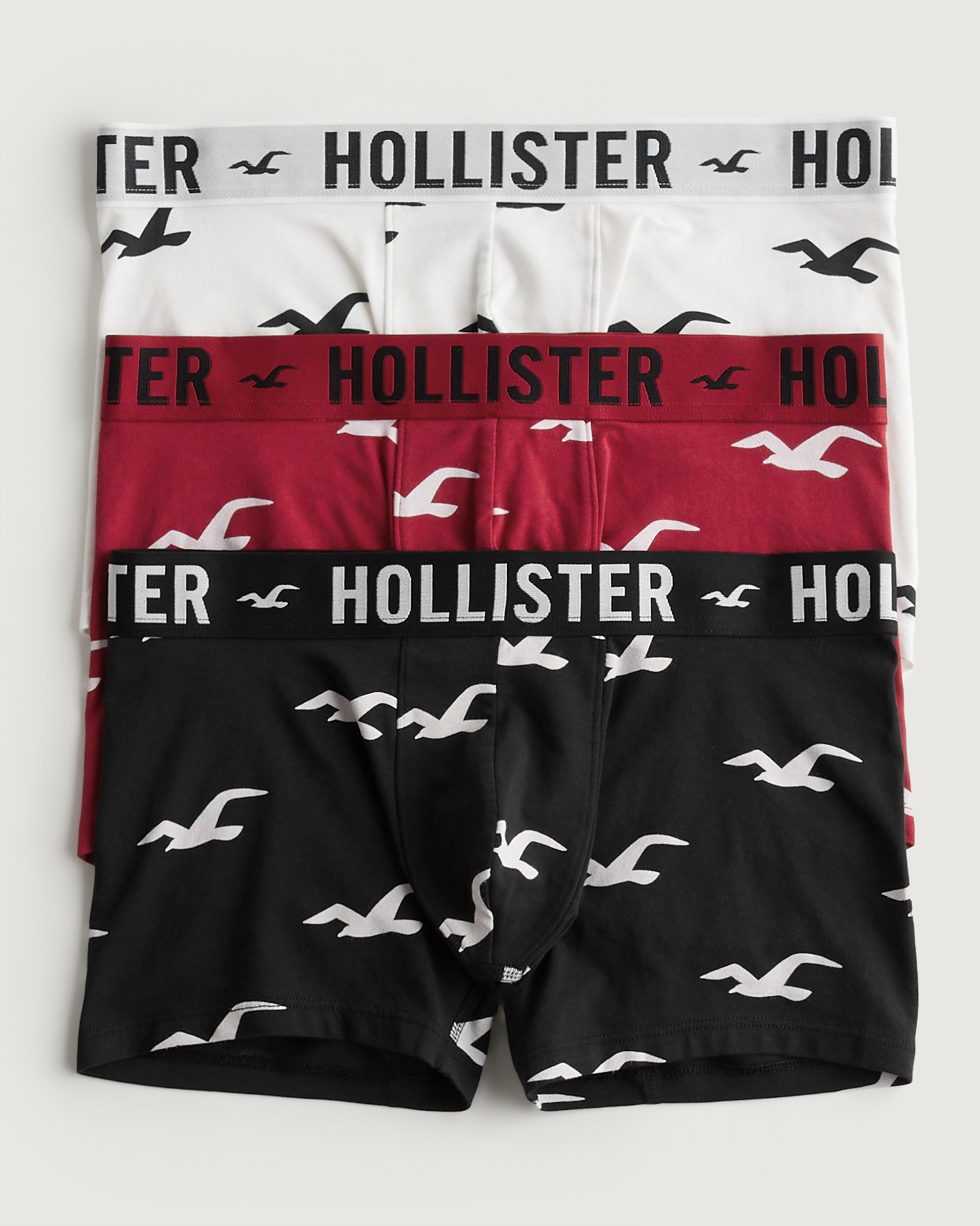 Hollister Men's Longer-Length Boxer Brief 3-Pack