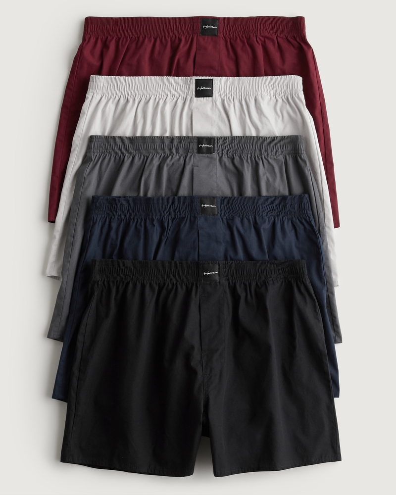 Hollister California Men's 100% Cotton Woven Boxers (3, 4 or 5-Packs) (4  Inseam) (0860-220, X-Small) at  Men's Clothing store