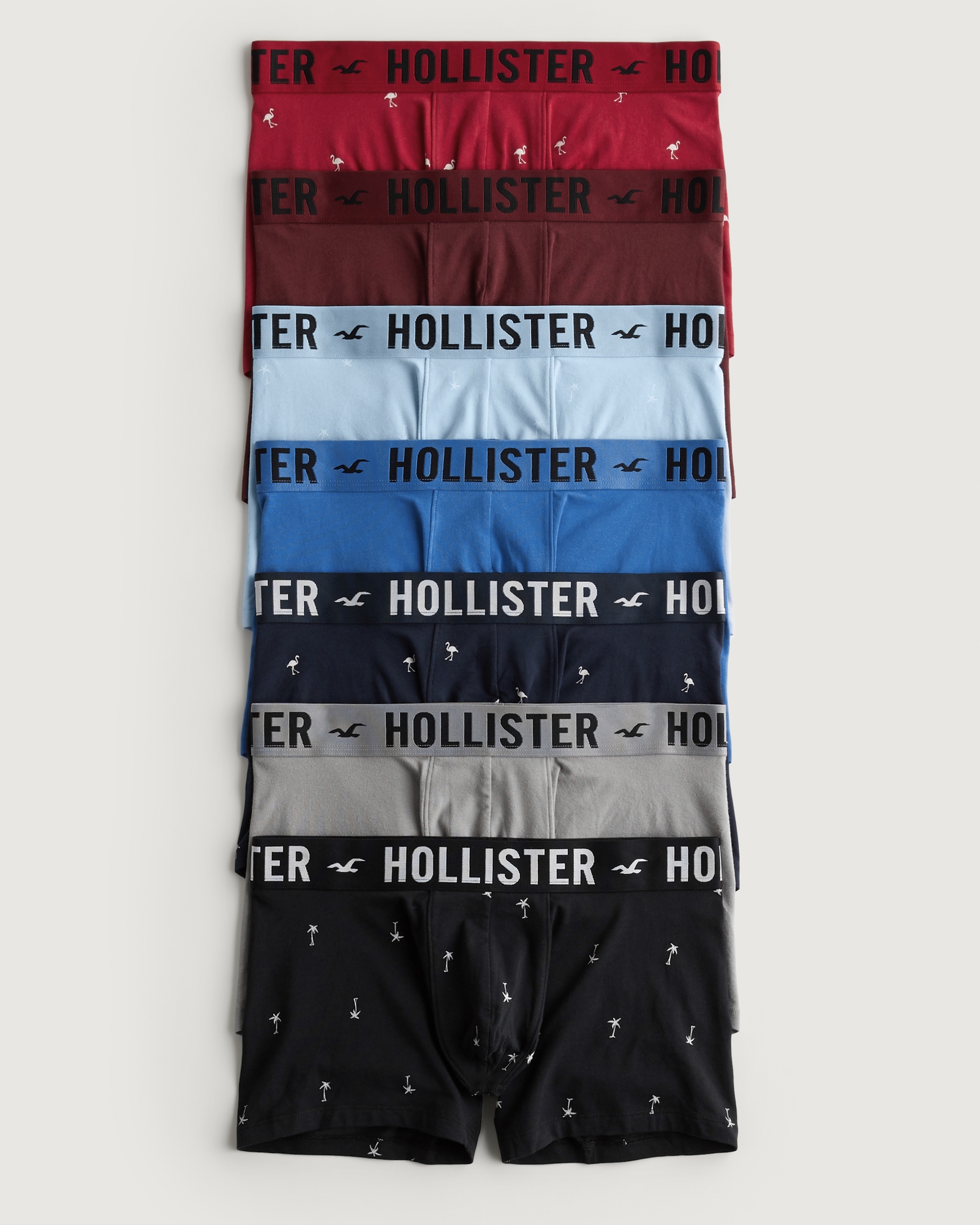 Hollister Men's Classic Fit Boxer Briefs Shorts Underwear Burgundy Red XL  .. New