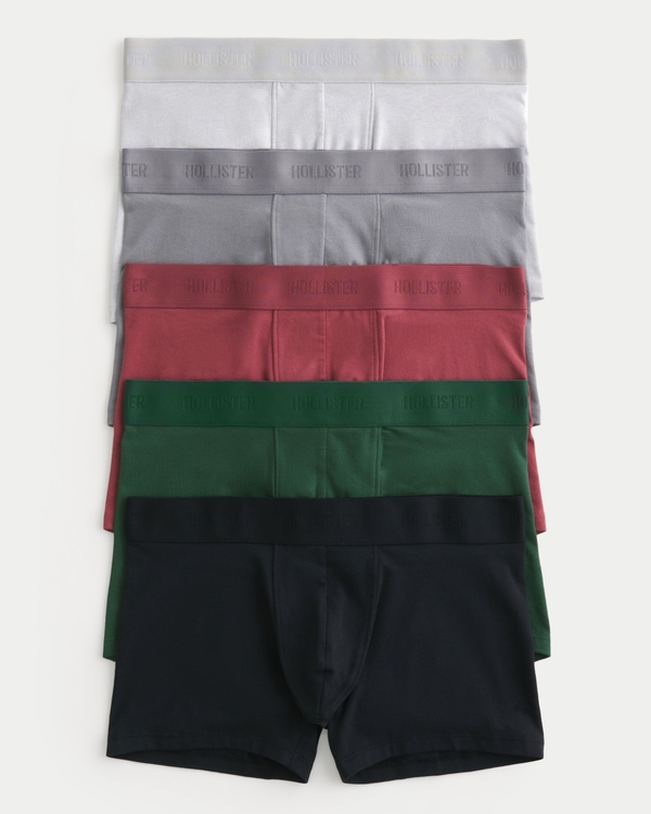 Classic Length Boxer Brief 5-Pack, White - Grey - Red - Green - Black