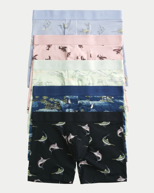 Longer-Length Boxer Brief 5-Pack, Multi - Fish