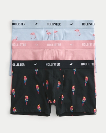 Hollister 5 pack contrast logo boxer briefs in black