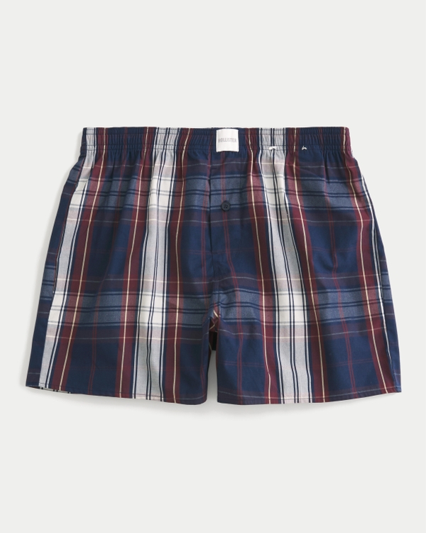 Boxer Shorts, Navy Plaid view 1