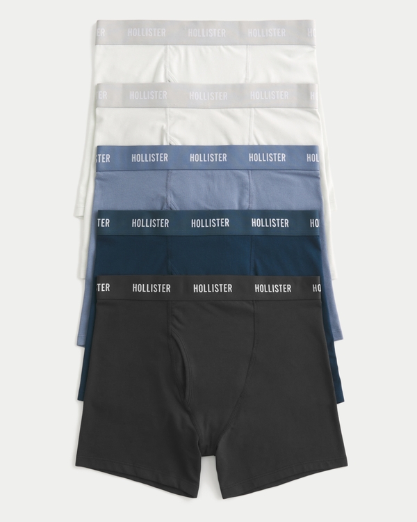 Longer-Length Fly Front Boxer Briefs 5-Pack, Multi view 1