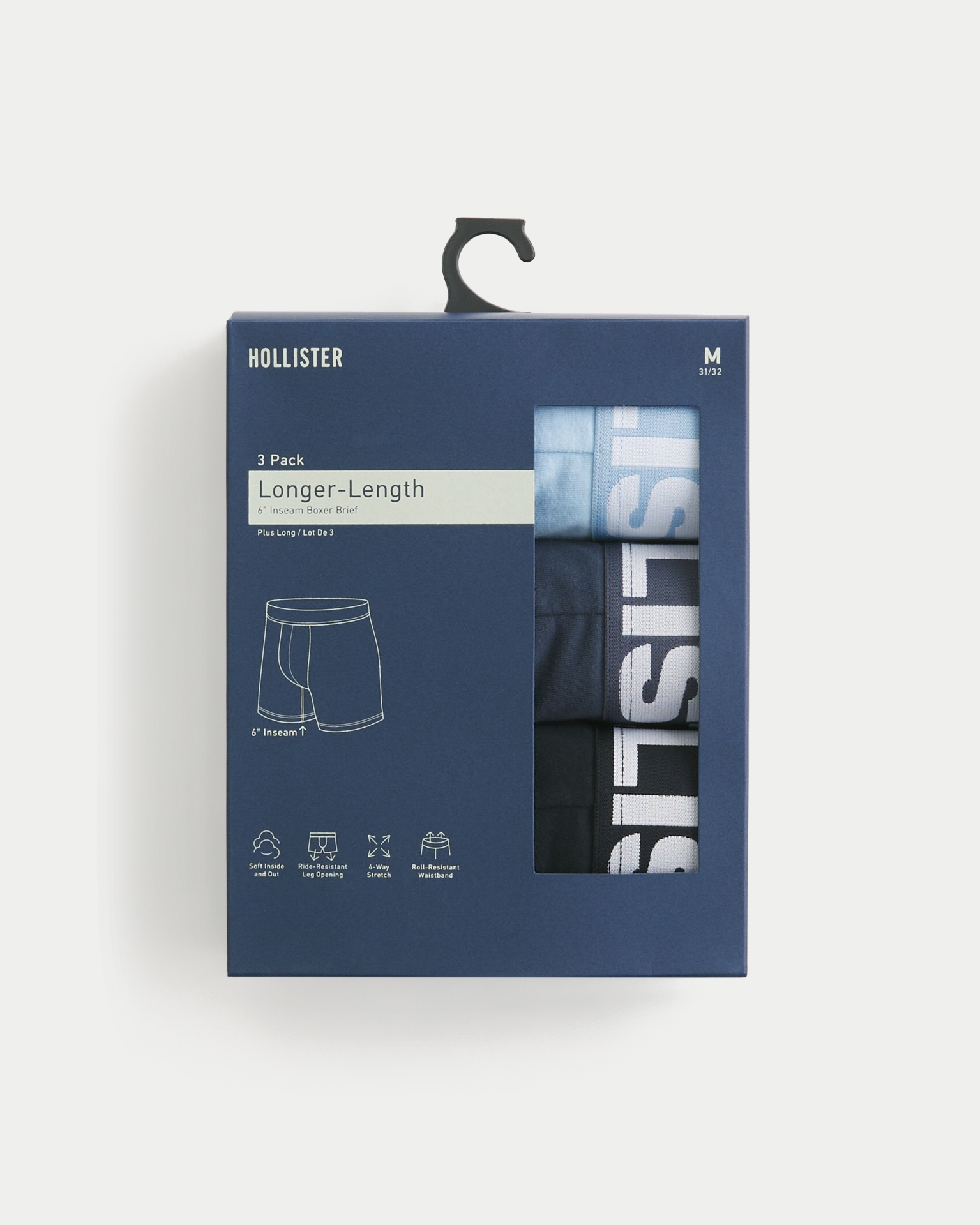 Longer-Length Boxer Briefs 3-Pack